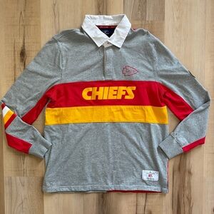 Tommy Hilfiger Kansas City Chiefs Quarter Button Collared Long Sleeve Shirt LG